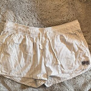 Moondoggies Striped White and Gray Shorts